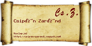 Csipán Zaránd névjegykártya